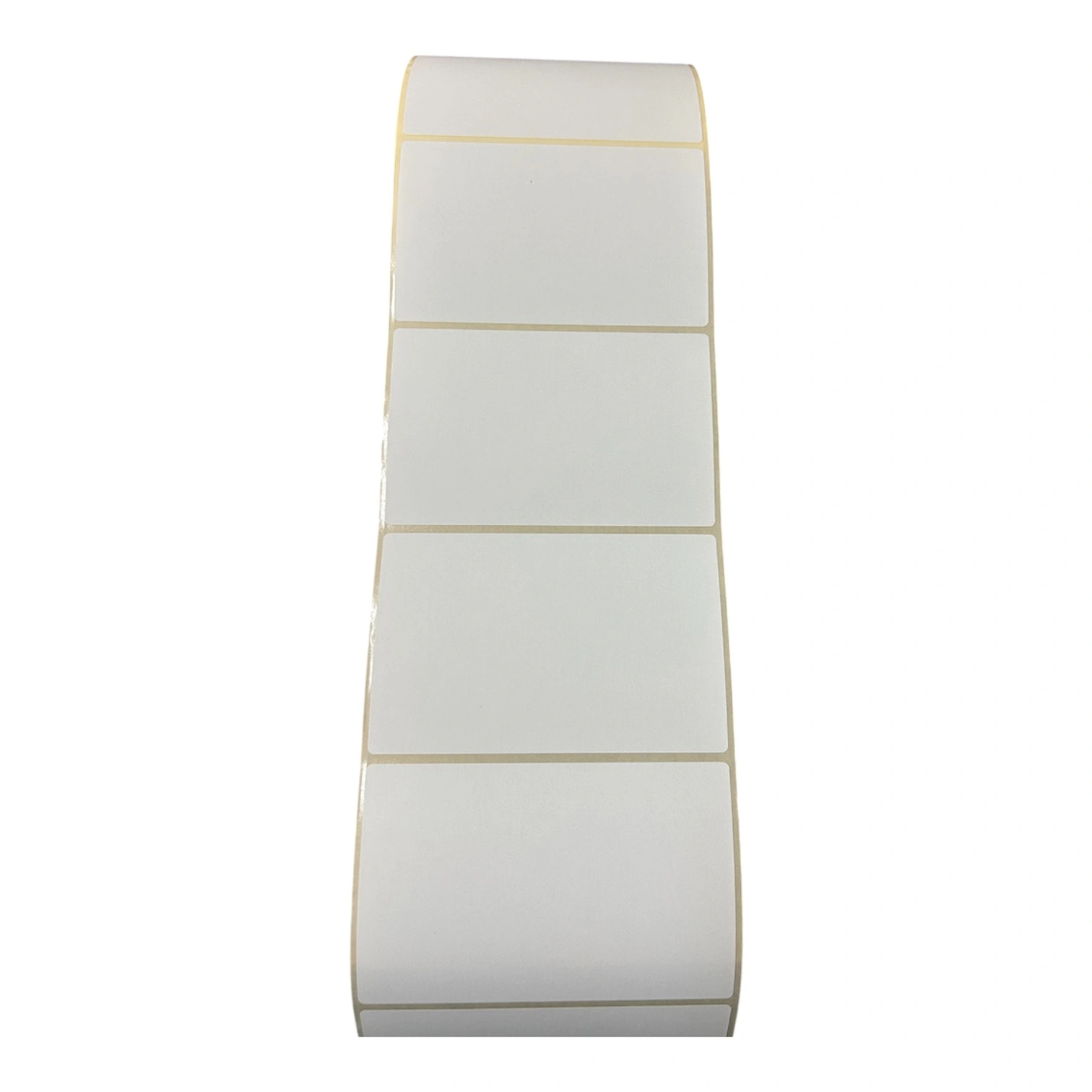 32 00079 – Etiketa 110 mm x 70 mm, Thermo eco, Bílá, Žlutý podklad, Dutinka 40 mm, 1000 ks/kotouč, Odlepitelné lepidlo, Průměr kotouče 118 mm