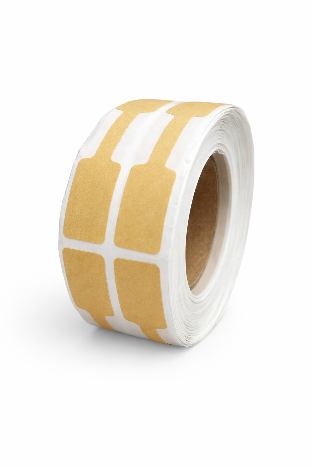 32 01163 – Etiketa 60 mm x 12 mm, Klenotnícka, 2 – Produkcia, Kraftový papier, Hnedá, Dutinka 40 mm, 500 ks/kotúč, Permanentné lepidlo, Priemer kotúča 70 mm