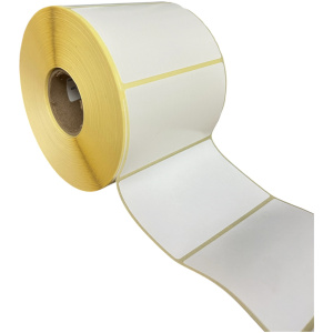 32 00229 – Etiketa 90 mm x 60 mm, Pololesklý papír, Bílá, Dutinka 40 mm, 1000 ks/kotouč, Odlepitelné lepidlo, Průměr kotouče 107 mm