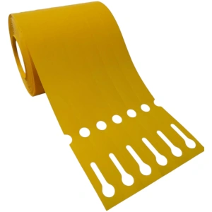 32 01274 – Etiketa záhradnícka 17 mm x 160 mm, 6 – Produkcia, Polypropylén, Žltá, Dutinka 40 mm, 1000 ks/kotúč