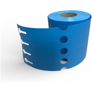 32 01166 – Etiketa záhradnícka 25 mm x 200 mm, 4 – Produkcia, Polypropylén, Bledomodrá, Dutinka 40 mm, 500 ks/kotúč