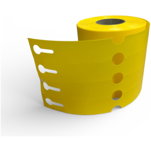 32 01171 – Etiketa záhradnícka 25 mm x 200 mm, 4 – Produkcia, Polypropylén, Žltá, Dutinka 40 mm, 500 ks/kotúč