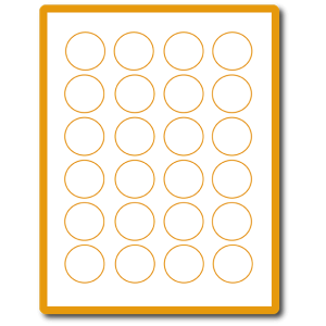 35 00280 - Print Etiketa A4, Kruh 40 mm, Karton, Hnědá, 24 etiket na archu - Balení 20 ks