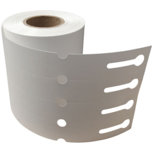 32 01288 – Etiketa zahradnická 25 mm x 200 mm, 4 – Produkce, Polypropylén, Bílá, Dutinka 40 mm, 1000 ks/kotouč