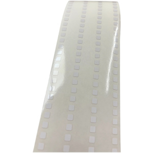 32 01243 – Etiketa 5 mm x 5 mm, 4 – Produkce, Polyimid, Bílá, Dutinka 76 mm, 10000 ks/kotouč, Extra silné lepidlo, B – 727 / THT Brady kompatibilní